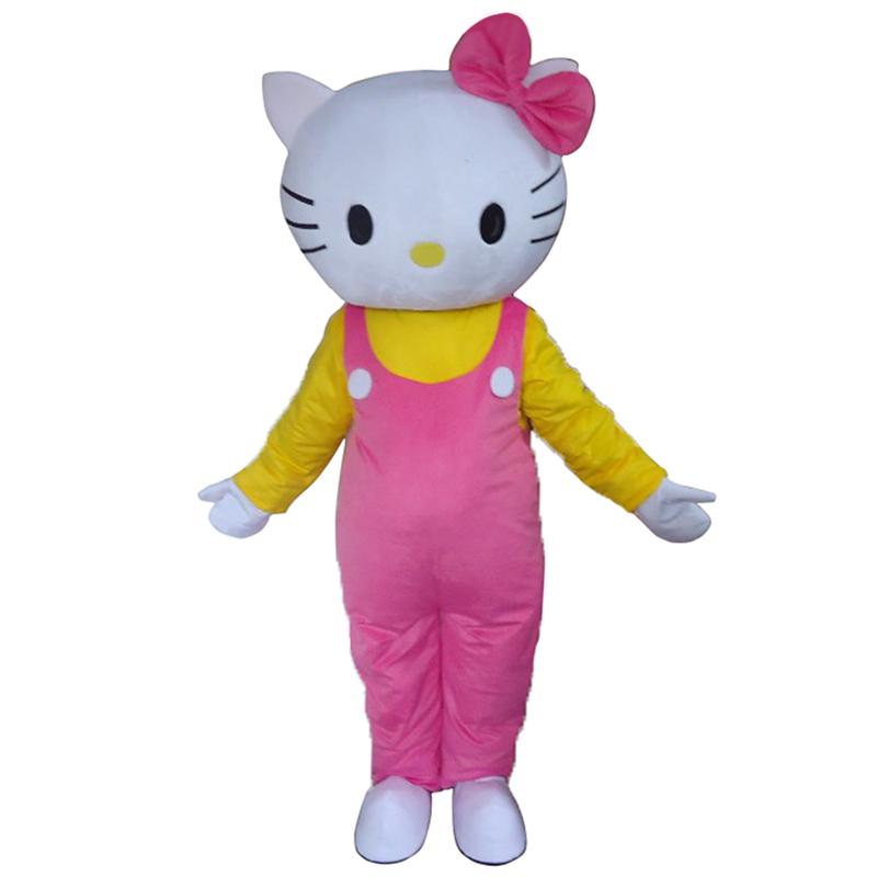 Brand New Adult Cartoon Mascot Costume Cute Hello Kitty pink Fancy Dress - LADSPAD.UK