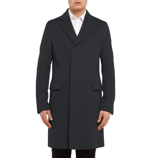 Long Men's Trench Coat Single Breasted Winter Overcoat