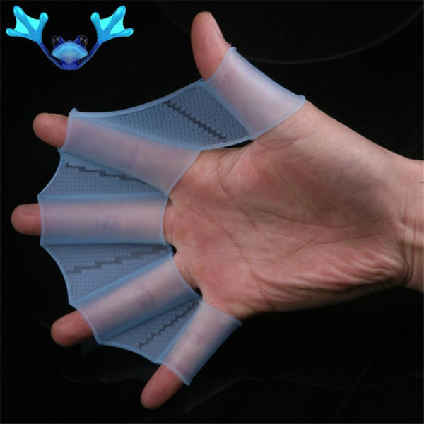 Swim Gear Fins Hand Web Flippers Silicone Training 1 pair Gloves Women Men Kids webbed gloves for swimming silicone 3 Size Q035