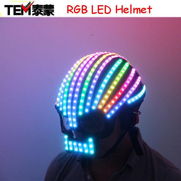 Symphony LED full color LED Helmet Light Emitting Clothing Costumes Wireless Remote Control Robot laser dance performances