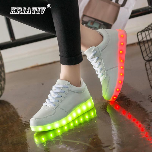 KRIATIV USB Charger Lighted shoes for Boy&Girl glowing sneakers Kids Light Up shoes led slippers Casual Luminous Sneakers