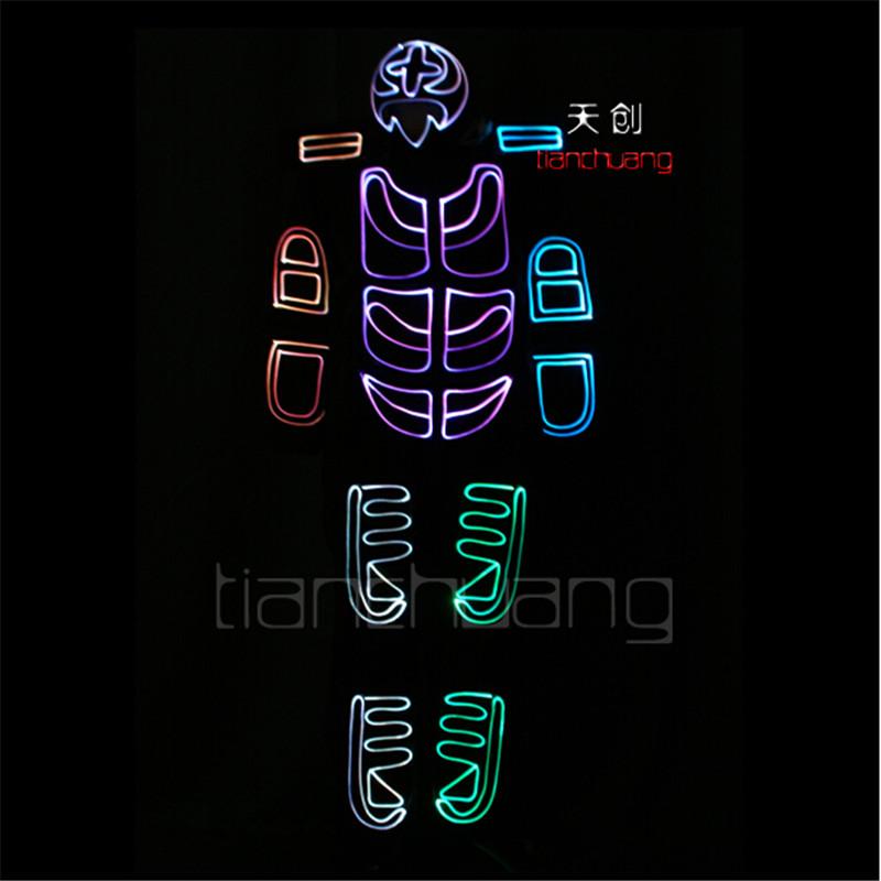 TC-126 RGB clothes Full color LED colorful light robot costumes mens party dj wear Programe ballroom disco stage dance suit mens