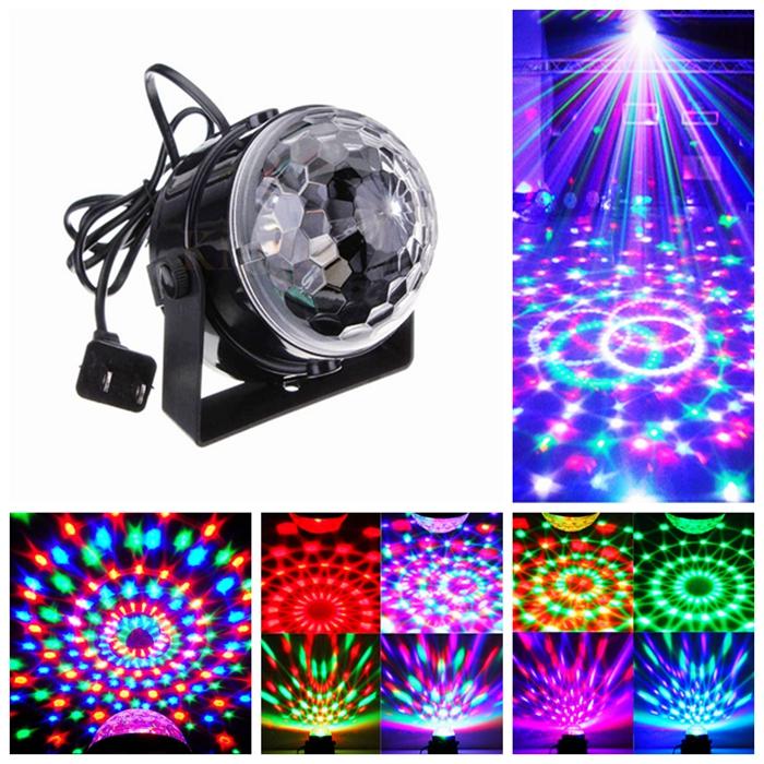Voice Control RGB LED Stage Lamps Crystal Magic Ball Sound Control Laser Stage Effect Light Party Disco Club DJ Light