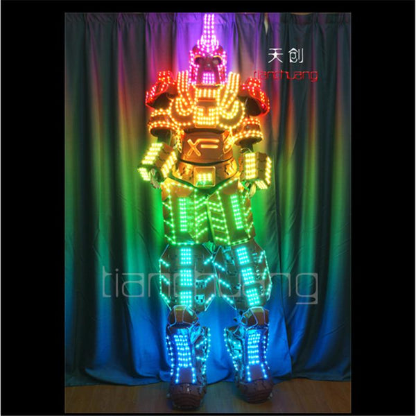 TC-138Programmable  Full color RGB led robot men costumes luminous light robots stilts led costumes stage wears mechanic clothes
