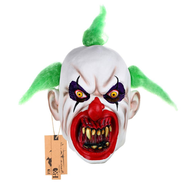 Green Hair Scary Clown Mask