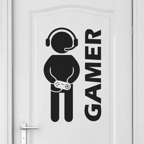 Gamer Wall Sticker Video Game Art Wallpaper Vinyl Wall Decal for Boys Room Play Room Decoration