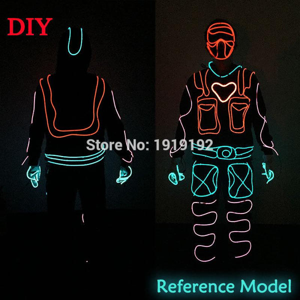 DIY Movie LED Costume Party decorative light up Flashing EL wire Clothes Parts for Festival Night Party Dance Wedding decoration - LADSPAD.UK