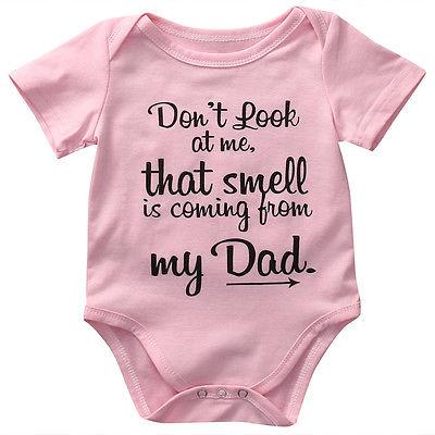 2017 fashion casual letter cotton o-neck Newborn Infant Baby Girls Clothes Funny Bodysuit - LADSPAD.UK