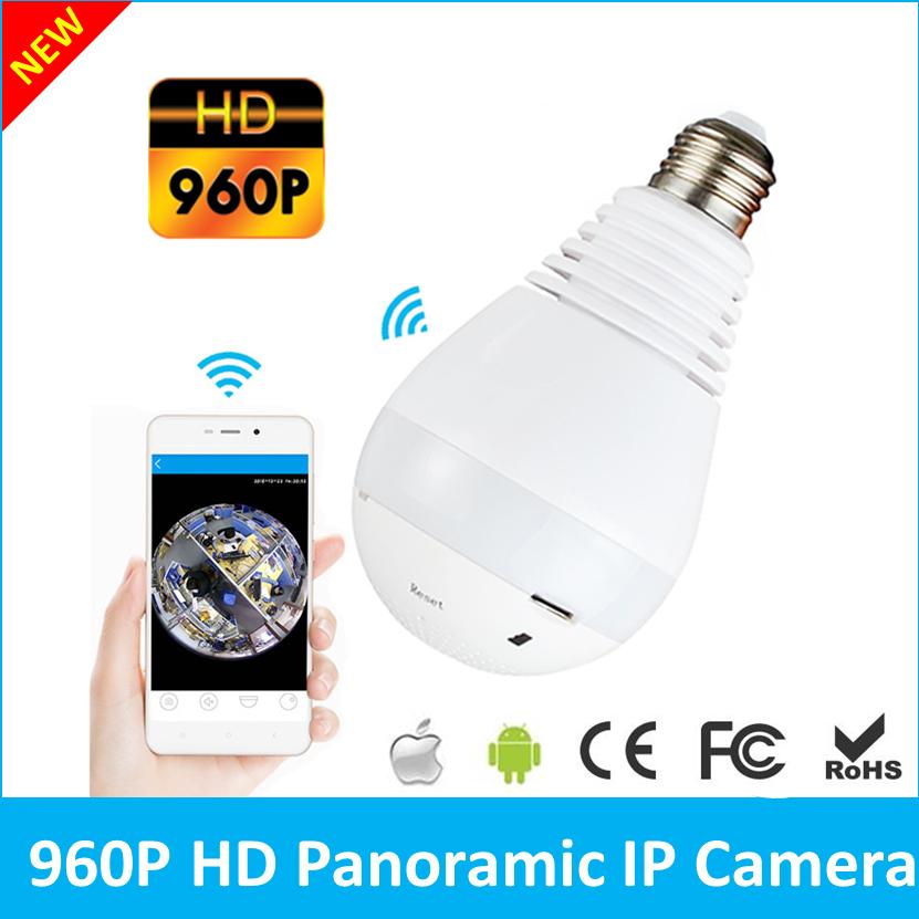 Panoramic Camera Bulb Light Wireless IP Camera Wi-fi FishEye 960p 360 degree Mini CCTV VR Camera 1.3MP Home Security System V380
