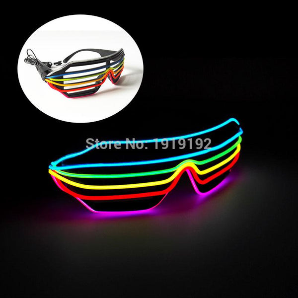 6 or 7 Color Flashing EL LED Glasses Luminous Party Lighting Colorful Glowing Classic Toys For Dance DJ,Party Mask by 3V Driver - LADSPAD.UK