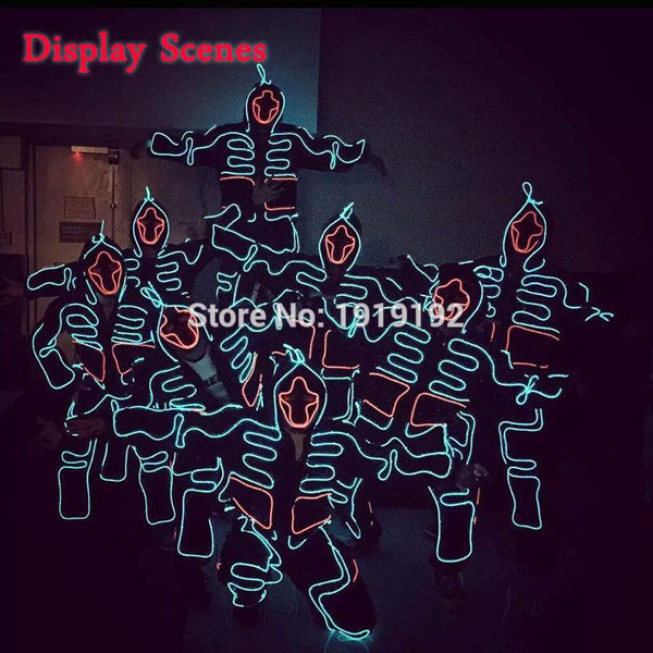 LED Suits Luminous Costumes Illuminated Glowing Hooded Men EL Clothes Cold Strip Dance Fashion Talent Show LED Light Clothing