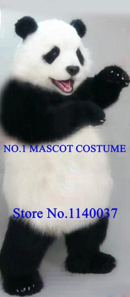 High Quality Realistic Plush Panda Mascot Costume Adult Lovely Panda Theme Cartoon Carnival Mascotte Costumes Fancy Dress Kits