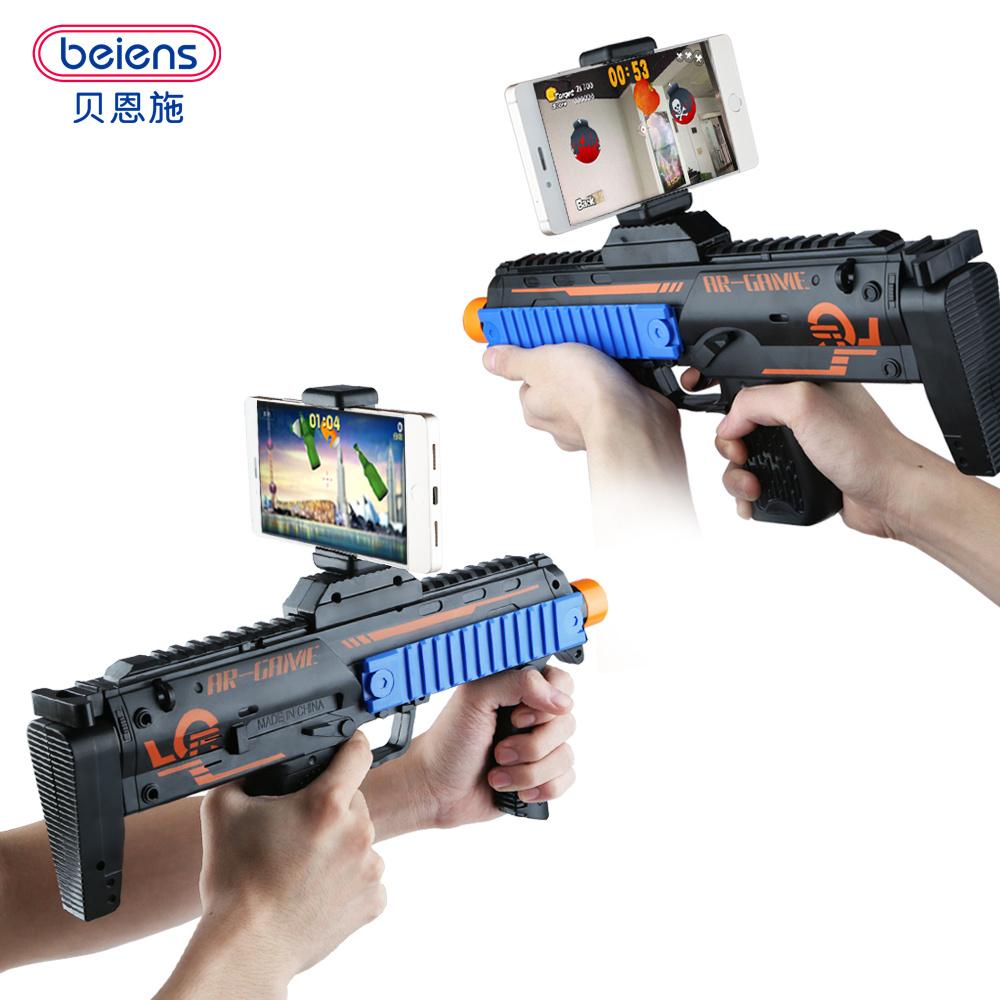 Beiens Fidget Toys VR AR Game Gun with Cell Phone Stand Holder AR Toy Game Gun with 3D AR Games for iPhone Android Smart Phone - LADSPAD.UK