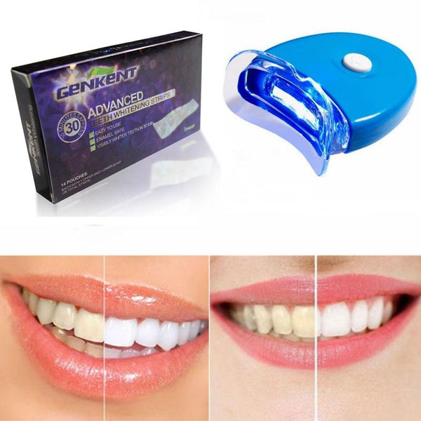 28 PCS Teeth Whitening Strips+Lamp Teeth Whitening Kit - LADSPAD.UK