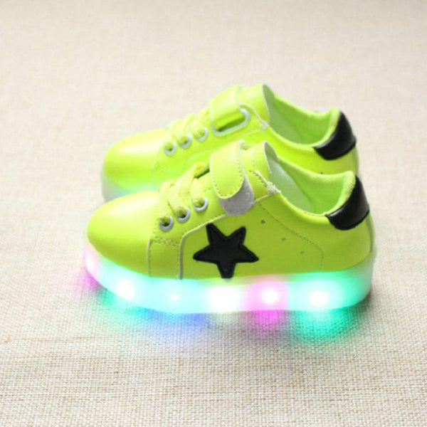 Kids LED Sneakers New children Colourful flashing led light Girls casual shoes Stars Boys Shoe with lights Size 21-30