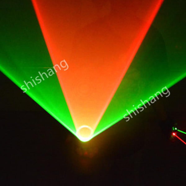 TT Colorful 1 red and 1 green 2 heads laser vortex light gloves