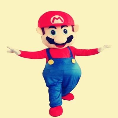 Hot selling Adult lovely Super Mario Mascot Costume fancy dress cartoon party costume+Cardboard head