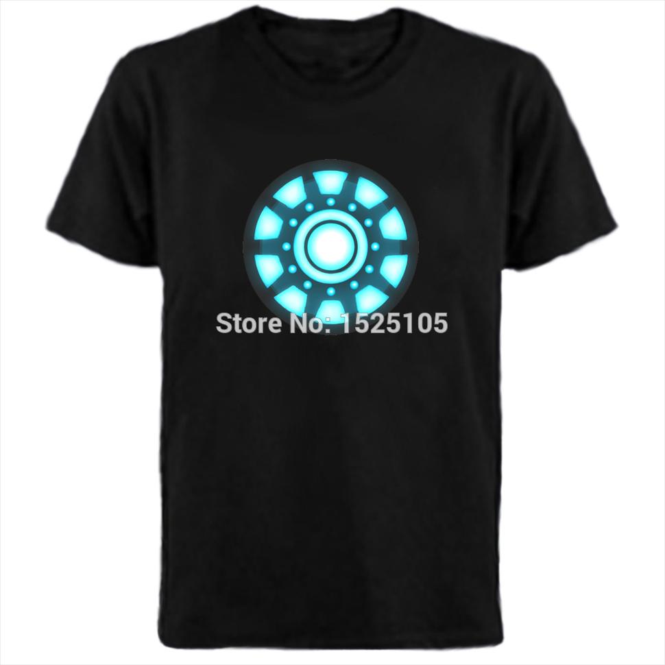Super Quality New Design Iron Man LED T-Shirt EL T shirts 3 Designs for Party Using Led t-shirt Free shipping