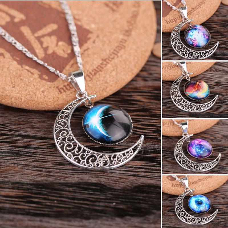 New Charm Star Sky Crescent Moon Pendant Necklace