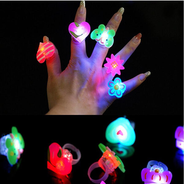 25pcs/lot Cartoon soft led finger ring toy flash luminous ring toy party props light up toy and kids birthday colorful gift - LADSPAD.UK