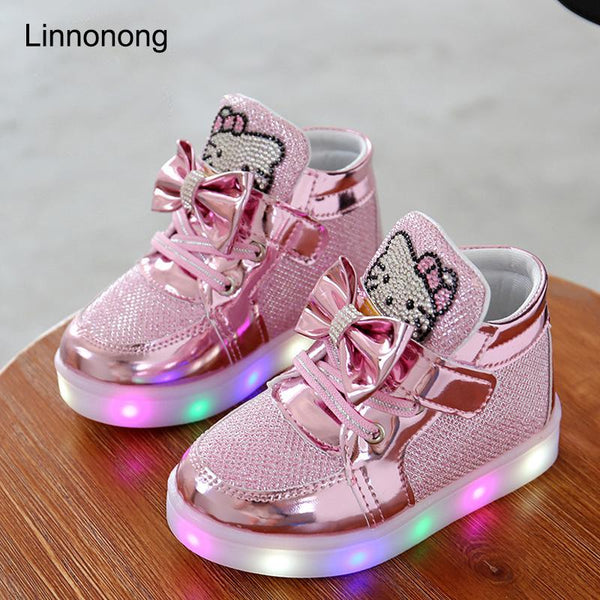 Children's Sneakers Kids Shoes For Girls Toddler Boy Casual Shoes With LED Light Up Luminous Sneakers tenis infantil - LADSPAD.UK