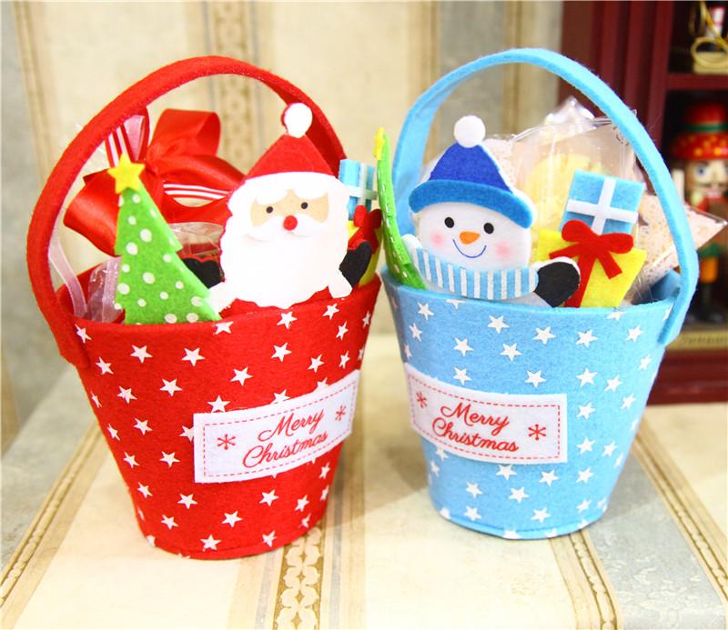 New Fashion 4 pcs/set Lovely Christmas Gift Bags Candy Holders Confection Party Decor Festival Gift Non-woven Fabrics