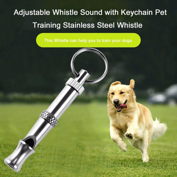 New 1Pc Hot Pet Dog Training Adjustable Whistle Sound Pet Products For Dog Puppy Dog Whistle Stainless Steel Whistle Key Chain