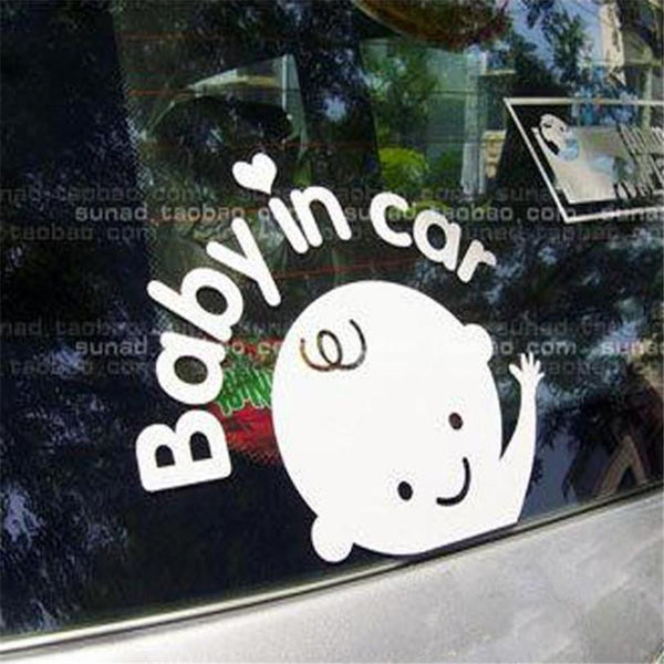 Car-styling Baby In Car Car Sticker Waving Baby on Board Safety Sign Funny Decal for Truck Car Window high quality - LADSPAD.UK
