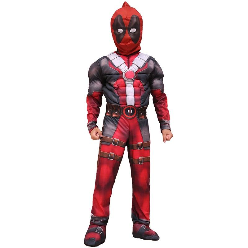 New Arrival Deluxe Boys Marvel Anti-Hero Deadpool Children Muscle Movie Halloween Carnival Party Cosplay Costume