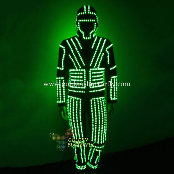 Robot LED Costume Luminous Costumes Glowing Stilts Clothes LED Clothing Talent Show Dancing Men's Suits Ballroom Dance Dress