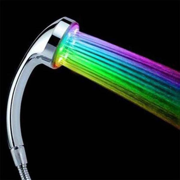 Colorful LED Shower Head 7-Color Changing Shower Head No Battery LED Waterfall Shower Head Round Bathroom Showerhead Freeship