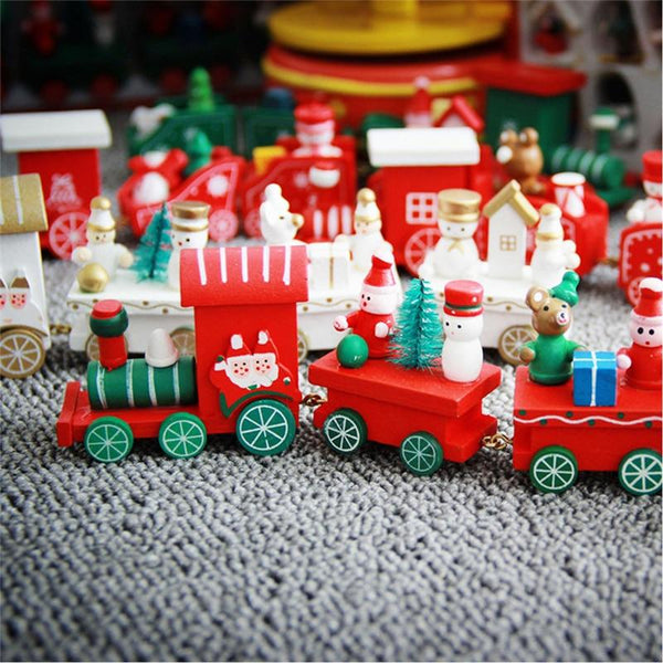 Christmas Decoration For Home Little Train Popular Wooden Train Decor Christmas Valentine's Day Gift New Year Supplies