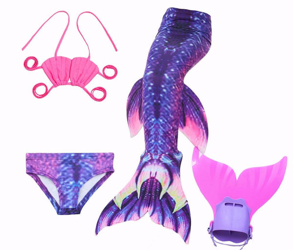 2018 NEW!Children Mermaid Tail with Monofin Kids Girls Costumes Swimming Mermaid Tail Mermaid Swimsuit Flipper for girls - LADSPAD.UK