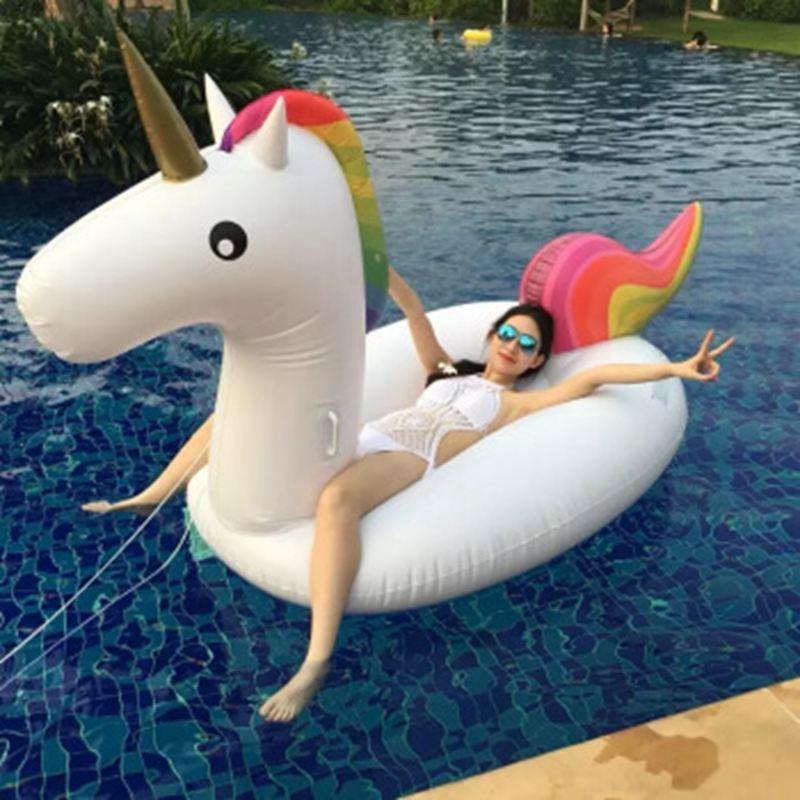 Giant Unicorn Floats Swimming Ring Unicorn Inflatable Pool Float Toys For Adult Unicorn Swimming Rings For Women Swim Accessary