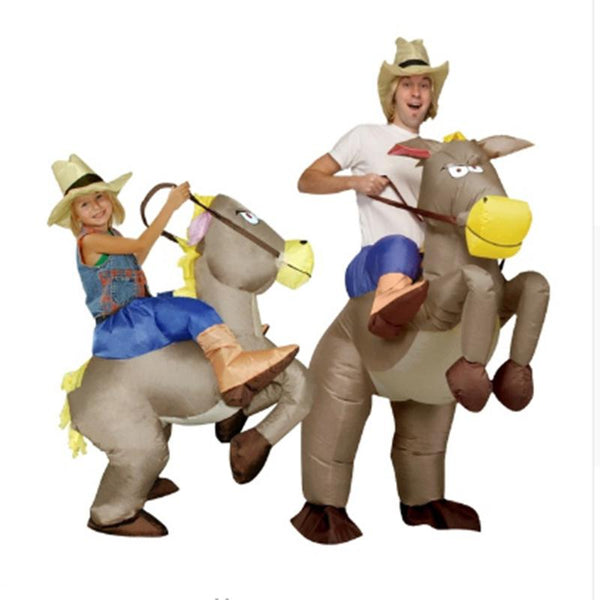 Inflatable cowboy Dinosaur costume Ride on horse Cosplay Fancy party dress Halloween costumes for Women