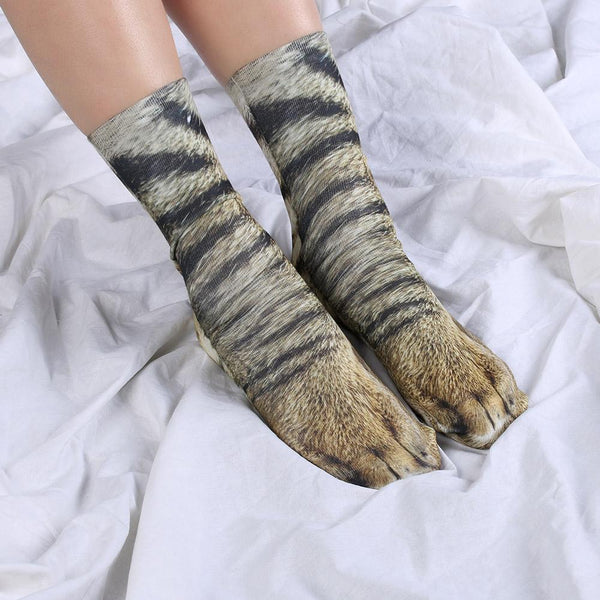 1Pair Novel Style Unisex Funny Socks Men Women Harajuku Hosiery Different Styles Animal Paw Pattern 3D Print Socks - LADSPAD.UK