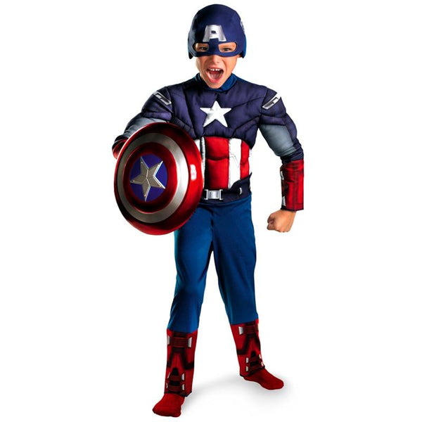 Direct Selling Child Avengers Captain America Muscle Cosplay Fancy Halloween Party Costumes