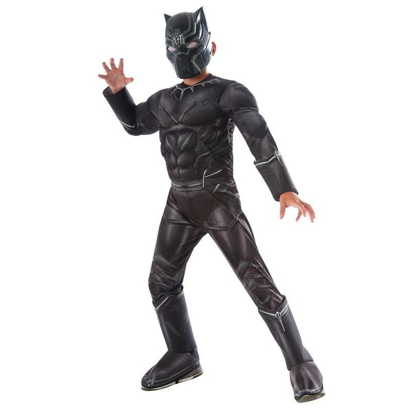 Boys Civil War Black Panther Deluxe Costume - LADSPAD.UK