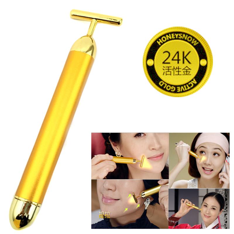24k Gold Vibration Facial Beauty Roller - LADSPAD.UK