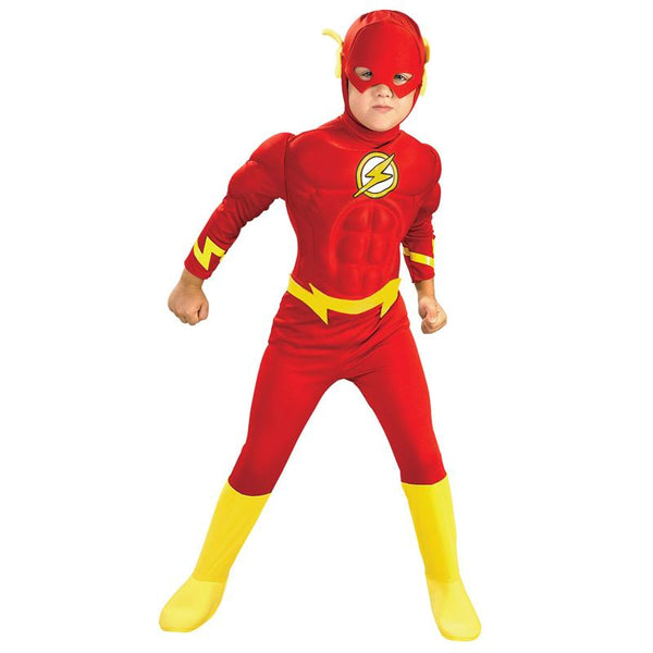 Hot Sale Boy The Flash Muscle Superhero Fancy Dress Kids Fantasy Comics Movie Carnival Party  Halloween Cosplay Costumes