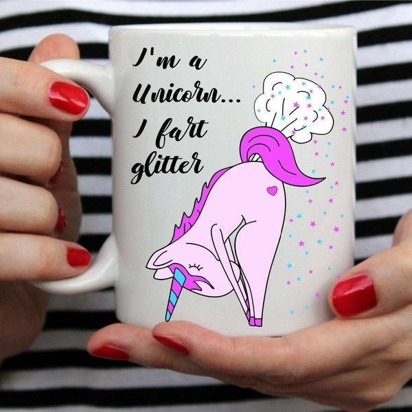 Fart Glitter Unicorn Mugs Travel Beer Cup Porcelain Coffee Mug Tea Cups