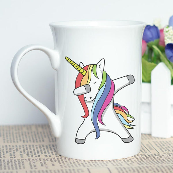 Hot Sale Magic Unicorn Print Cup New Bone China Ceramic Tea Coffee Mug with Cool Cartoon Design Unicorn Printing Holiday Gift