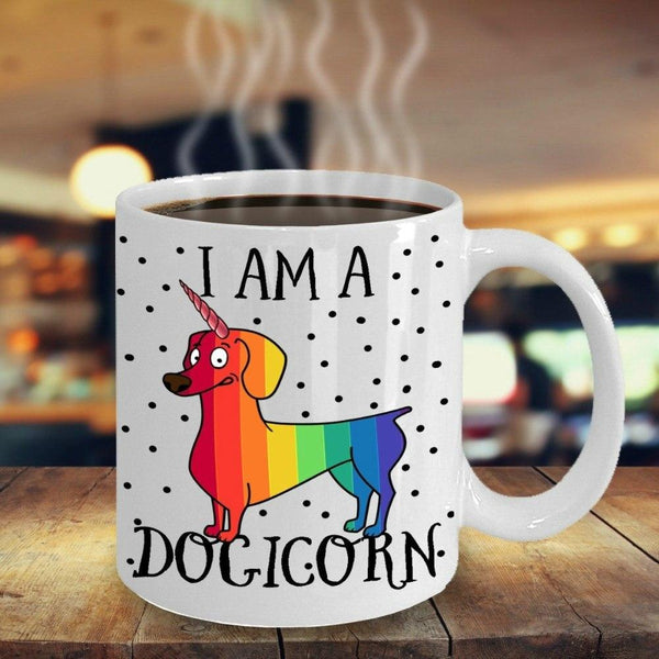 Rainbow Unicorn Dachshund Dog Mugs Beer Travel Coffee Tea Cups Friend Gift Birthday Gifts