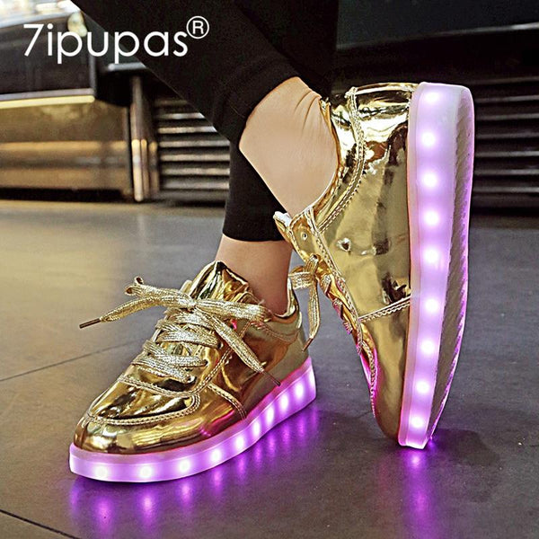 7ipupas New Homme luminous sneakers boys girls Chaussures Lumineuse 11 colors Gold Led Shoes kids Glowing Casual Unisex 30-44 - LADSPAD.UK