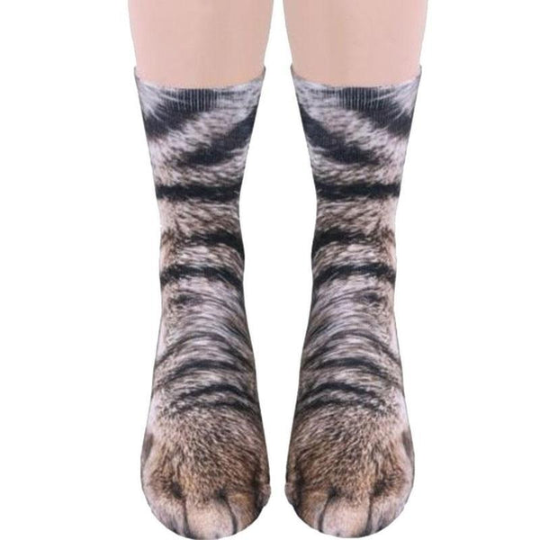 BTLIGE 3D Animals Paw Print Socks Unisex Crew Long Stocks Soft Casual Cute Cotton Socks Children Dog Horse Zebra Pig Cat Paw - LADSPAD.UK