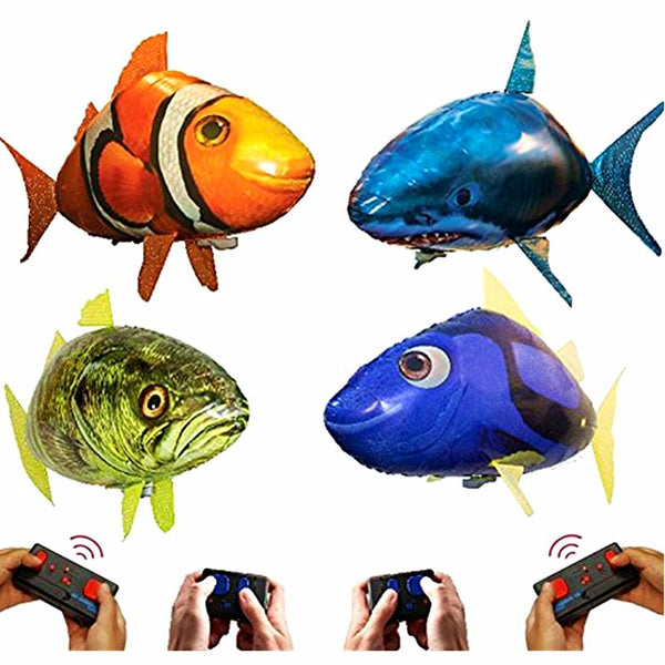 Remote Control Flying Shark Clownfish Fish Toys Air Swimming Fish Infrared RC Flying Air Balloons Kids Gifts Party Decoration